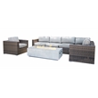 Living Source 7-Piece Wicker / Rattan Sectional Set w/ Cushion in Espresso