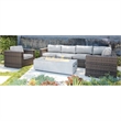 Living Source 7-Piece Wicker / Rattan Sectional Set w/ Cushion in Espresso