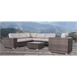 Living Source International 9-Piece Wicker / Rattan Sectional Set in Gray