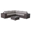 Living Source International 8-piece Wicker / Rattan Sectional Set in Brown
