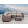 Living Source International 8-piece Wicker / Rattan Sectional Set in Brown