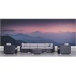 Living Source International 7-Piece Rattan Sectional Set with Cushions in Black