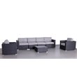 Living Source International 7-Piece Rattan Sectional Set w/Cushions in Black