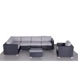 Living Source International 7-Piece Rattan Sectional Set with Cushion in Black