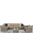 Living Source International 7-Piece Wicker / Rattan Sectional Set in Beige