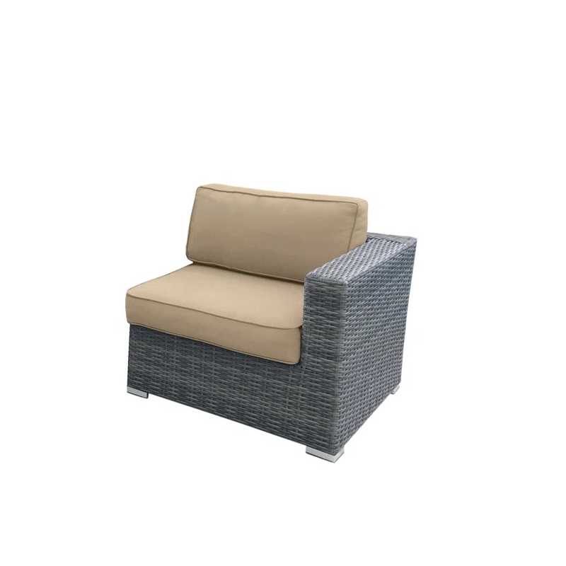 Living Source International 7-Piece Wicker / Rattan Sectional Set in Beige