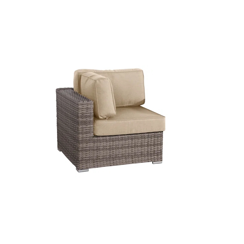 Living Source International 7-Piece Wicker / Rattan Sectional Set in Beige