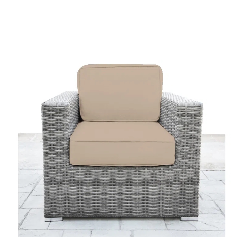 Living Source International 7-Piece Wicker / Rattan Sectional Set in Beige