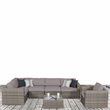 Living Source International 7-Piece Wicker / Rattan Sectional Set in Taupe Gray