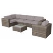 Living Source International 7-Piece Wicker / Rattan Sectional Set in Taupe Gray
