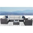 Living Source International 7-Piece Rattan Sectional Set with Cushions in Brown