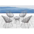 Living Source International 5-Piece Modern Metal & Wicker Outdoor Set in Gray