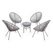 Living Source International 5-Piece Modern Metal & Wicker Outdoor Set in Gray