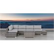 Living Source International 8-piece Rattan Sectional Set plus Cushions in Gray