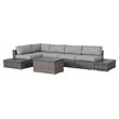 Living Source International 8-piece Rattan Sectional Set plus Cushions in Gray