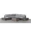 Living Source International 8-piece Sectional Set w/Plush Cushions in Gray