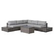 Living Source International 8-piece Sectional Set w/Plush Cushions in Gray