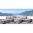 Living Source International 8-Piece Wicker Sectional Set with Cushions in Gray