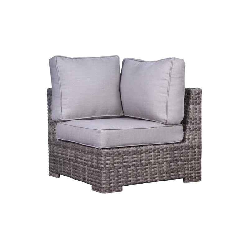 Living Source International 7-PC Wicker / Rattan Sectional Set w/Cushion in Gray