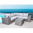 Living Source 8-piece Wicker / Rattan Sectional Set with Cushions in Gray