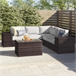 Living Source 8-piece Wicker / Rattan Sectional Set with Cushions in Gray