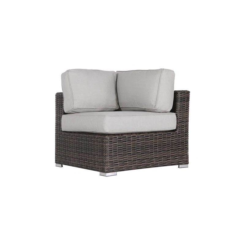 Living Source International 6-Piece Wicker / Rattan Sectional Set in Espresso