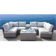 Living Source International 8-Piece Outdoor Conversation Set with Cushion - Gray