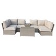 Living Source International 8-Piece Outdoor Conversation Set with Cushion - Gray