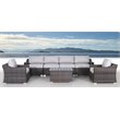 Living Source International 7-Piece Rattan Sectional Set with Cushion - Espresso