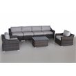 Living Source International 7-Piece Rattan Sectional Set with Cushion - Espresso