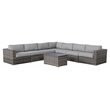 Living Source International 8-piece Sectional Set plus Plush Cushions in Gray