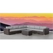 Living Source International 8-piece Rattan Sectional Set with Cushion - Espresso