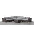 Living Source International 8-piece Rattan Sectional Set with Cushion - Espresso