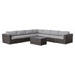 Living Source International 8-piece Rattan Sectional Set with Cushion - Espresso