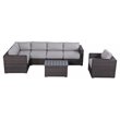 Living Source International Rattan Sectional Set w/ Cushions in Brown