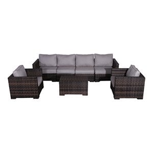 Living Source International 4-piece Sectional Set with Cushions - Espresso