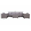 Living Source International 7-piece Wicker Sectional Set with Long Sofa in Gray