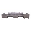 Living Source International 7-piece Wicker Sectional Set with Long Sofa in Gray