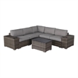 Living Source International 8-Piece Wicker / Rattan Sectional Sofa Set in Gray