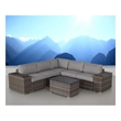 Living Source International 8-Piece Wicker / Rattan Sectional Sofa Set in Gray