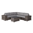 Living Source International 8-Piece Wicker / Rattan Sectional Set in Gray