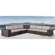 Living Source International 9-Piece Sectional Set with Cushions in Espresso