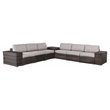 Living Source International 9-Piece Sectional Set with Cushions in Espresso