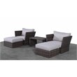 Living Source International 5-Piece Wicker/Rattan Sectional Group in Espresso
