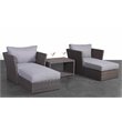 Living Source International 5-Piece Wicker/Rattan Sectional Group in Light Brown