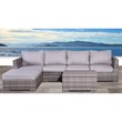 Living Source International 6-Piece Wicker Sectional Set in Gray Finish