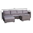 Living Source International 6-Piece Wicker Sectional Set in Gray Finish