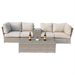 Living Source International 6-Piece Outdoor Conversation Set in Gray Finish