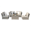 Living Source International 6-Piece Wicker Outdoor Conversation Set in Gray
