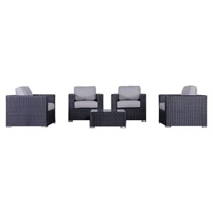 Living Source International 5-Piece Multiple Chairs Seating Group in Black/Gray